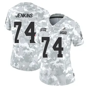 ＃74 Women's Elgton Jenkins Arctic Camo Limited Cleveland Browns 2024 Salute to Service Jersey