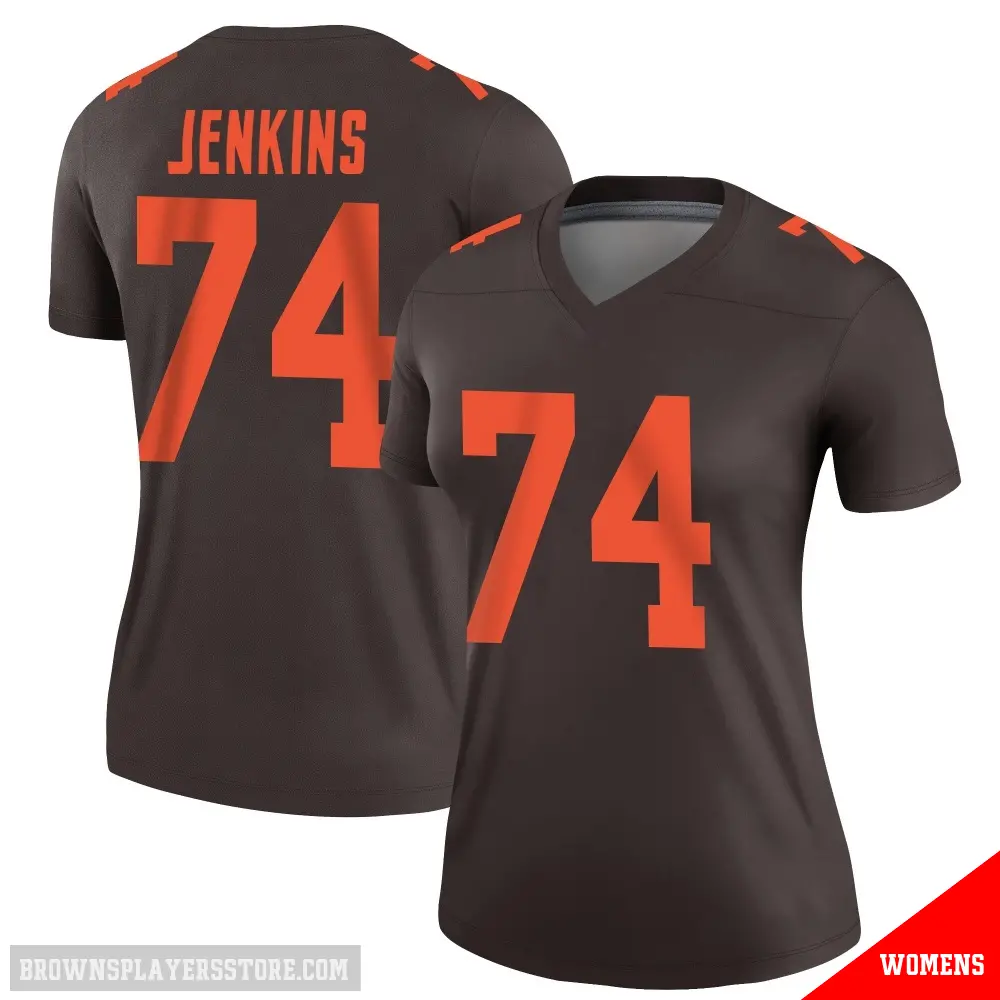 ＃74 Women's Elgton Jenkins Brown Legend Cleveland Browns Alternate Jersey