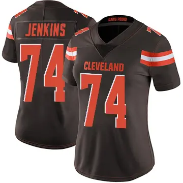 ＃74 Women's Elgton Jenkins Brown Limited Cleveland Browns Team Color Vapor Untouchable Jersey
