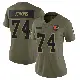 ＃74 Women's Elgton Jenkins Olive Limited Cleveland Browns 2025 Salute to Service Jersey
