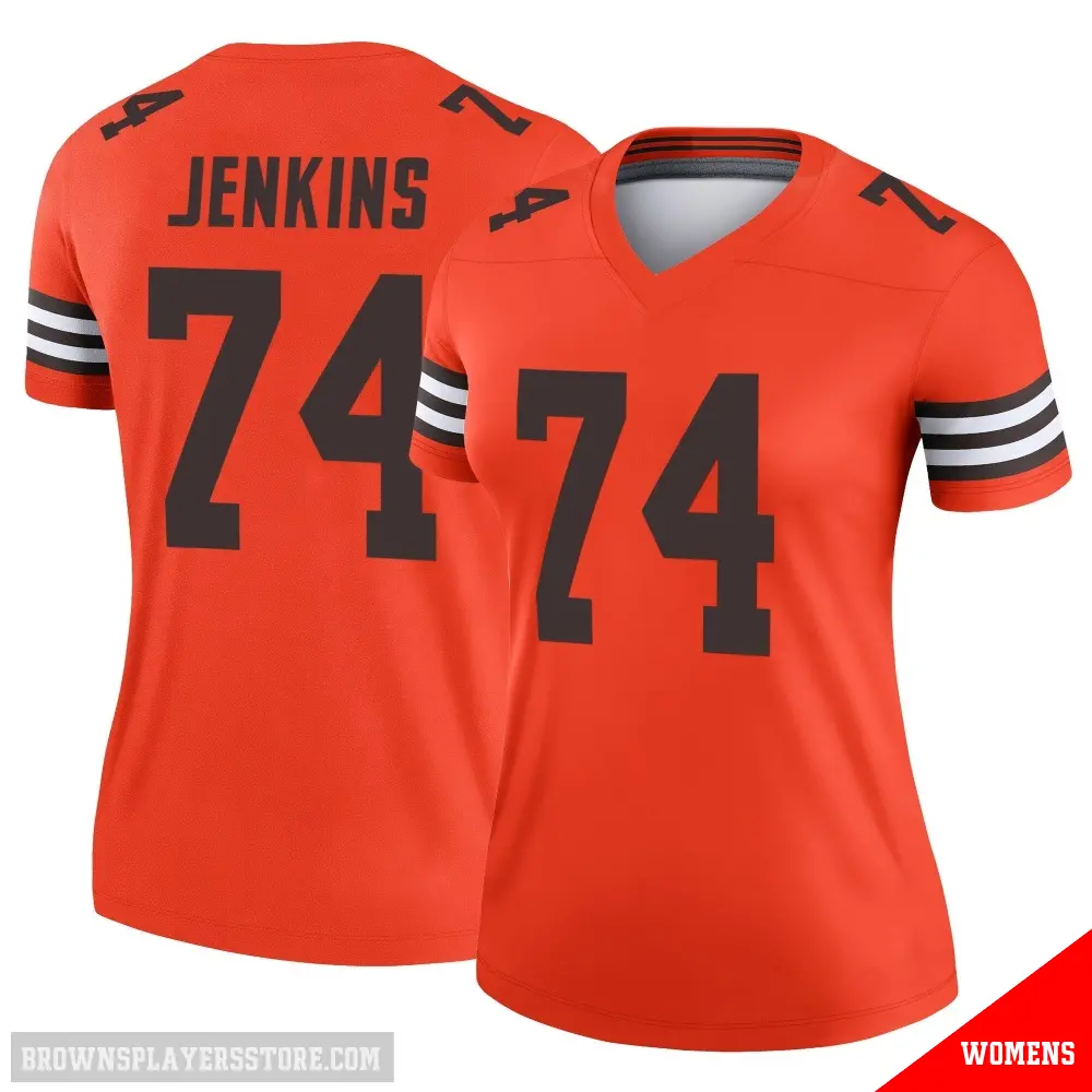 ＃74 Women's Elgton Jenkins Orange Legend Cleveland Browns Inverted Jersey
