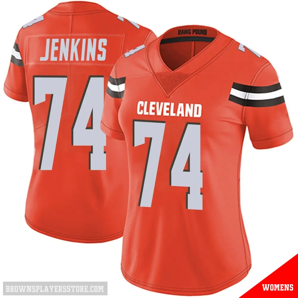 ＃74 Women's Elgton Jenkins Orange Limited Cleveland Browns Alternate Vapor Untouchable Jersey