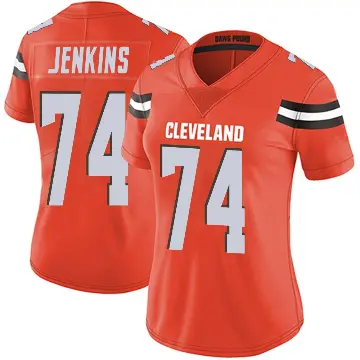 ＃74 Women's Elgton Jenkins Orange Limited Cleveland Browns Alternate Vapor Untouchable Jersey