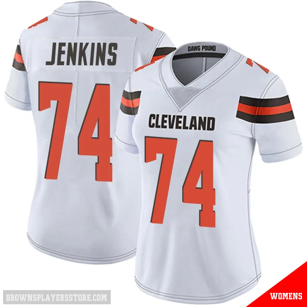＃74 Women's Elgton Jenkins White Limited Cleveland Browns Vapor Untouchable Jersey