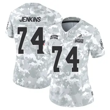 ＃74 Women's Teven Jenkins Arctic Camo Limited Cleveland Browns 2024 Salute to Service Jersey