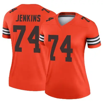 ＃74 Women's Teven Jenkins Orange Legend Cleveland Browns Inverted Jersey