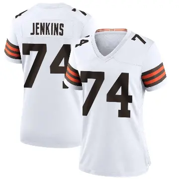 ＃74 Women's Teven Jenkins White Game Cleveland Browns Jersey