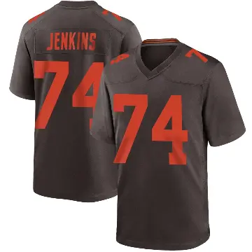 ＃74 Youth Elgton Jenkins Brown Game Cleveland Browns Alternate Jersey