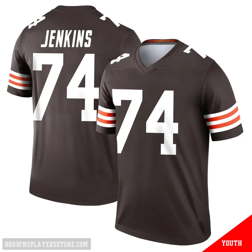 ＃74 Youth Elgton Jenkins Brown Legend Cleveland Browns Jersey