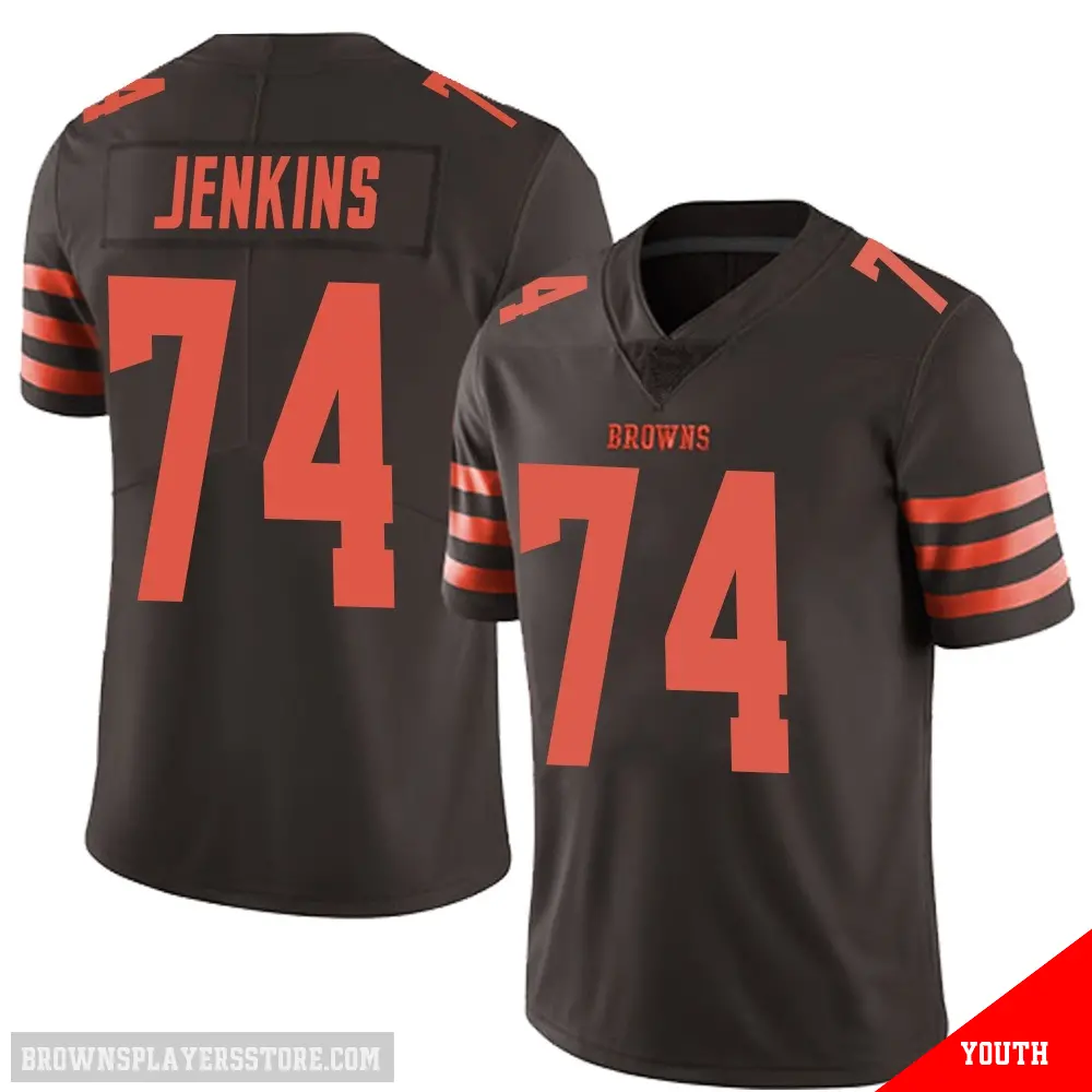 ＃74 Youth Elgton Jenkins Brown Limited Cleveland Browns Color Rush Jersey