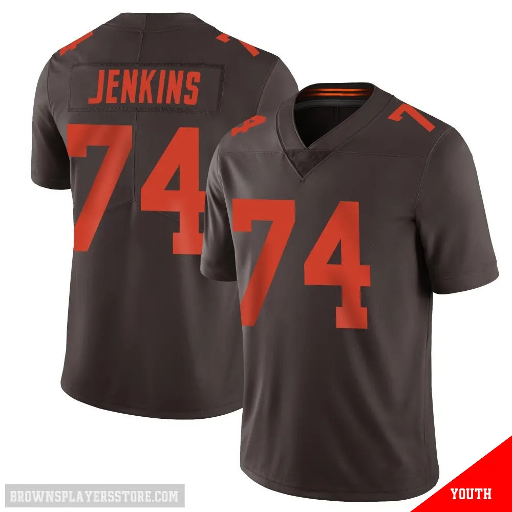 ＃74 Youth Elgton Jenkins Brown Limited Cleveland Browns Vapor Alternate Jersey