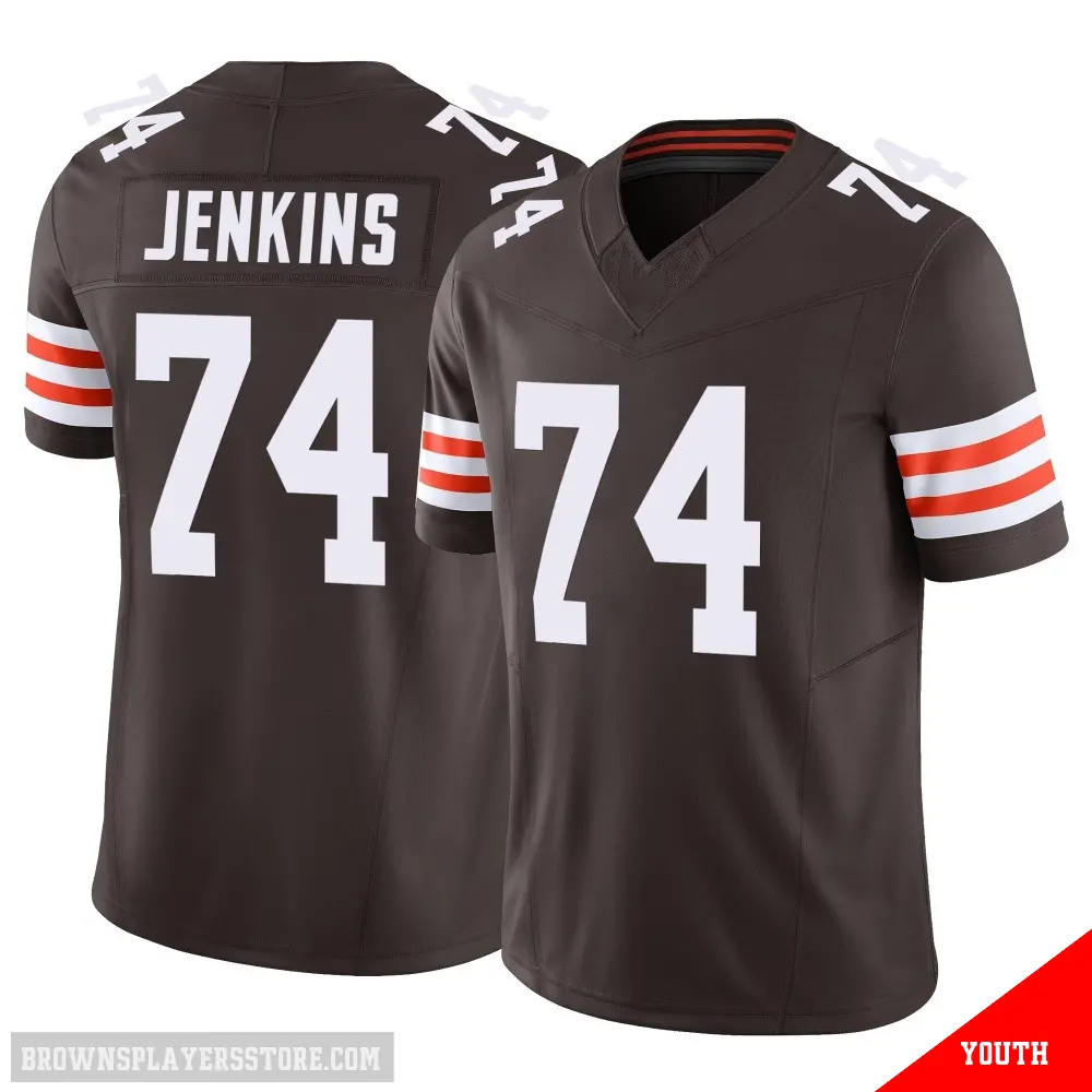 ＃74 Youth Elgton Jenkins Brown Limited Cleveland Browns Vapor F.U.S.E. Jersey