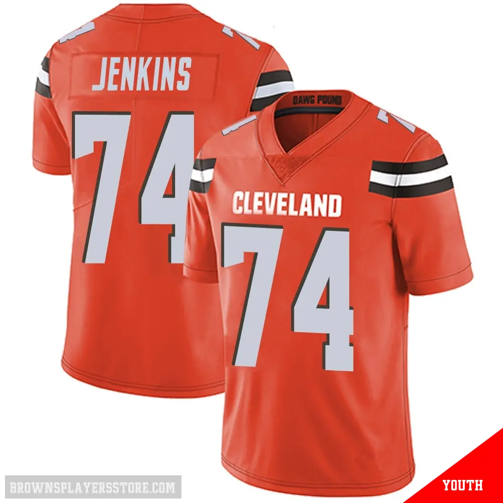 ＃74 Youth Elgton Jenkins Orange Limited Cleveland Browns Alternate Vapor Untouchable Jersey