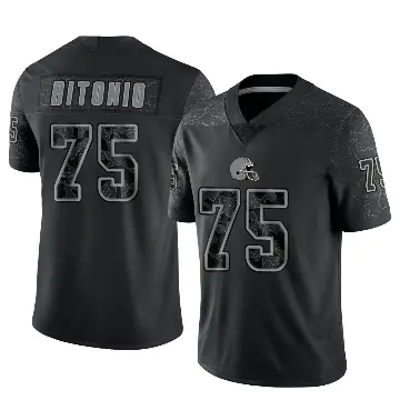 ＃75 Men's Joel Bitonio Black Limited Cleveland Browns Reflective Jersey