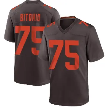 ＃75 Men's Joel Bitonio Brown Game Cleveland Browns Alternate Jersey