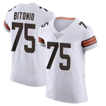 ＃75 Men's Joel Bitonio White Elite Cleveland Browns Vapor Jersey