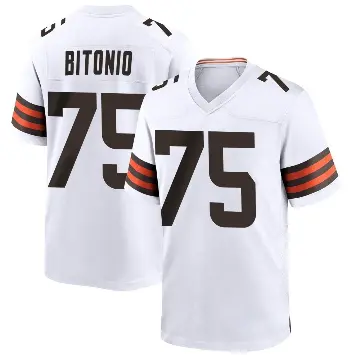 ＃75 Men's Joel Bitonio White Game Cleveland Browns Jersey