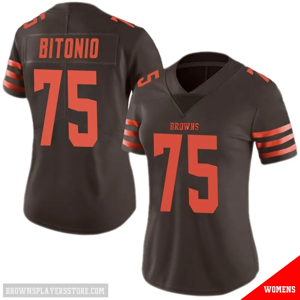 ＃75 Women's Joel Bitonio Brown Limited Cleveland Browns Color Rush Jersey