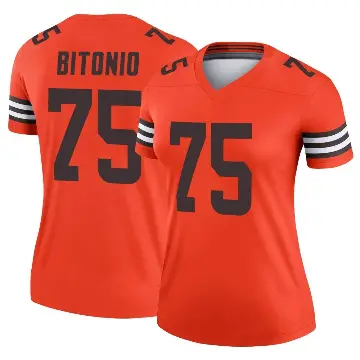 ＃75 Women's Joel Bitonio Orange Legend Cleveland Browns Inverted Jersey