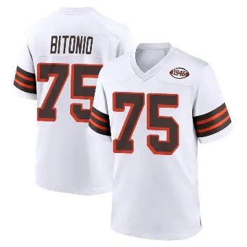 ＃75 Youth Joel Bitonio White Game Cleveland Browns 1946 Collection Alternate Jersey