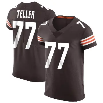 ＃77 Men's Wyatt Teller Brown Elite Cleveland Browns Vapor Jersey