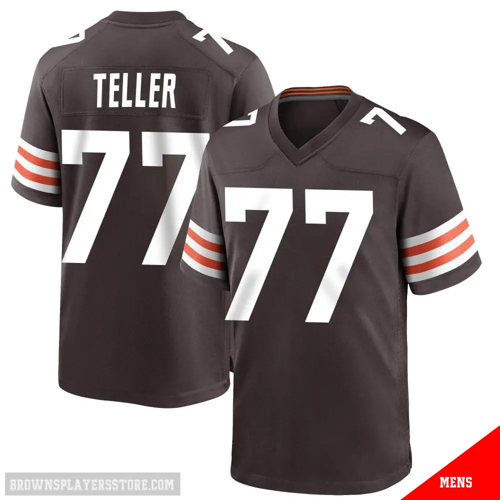 ＃77 Men's Wyatt Teller Brown Game Cleveland Browns Team Color Jersey