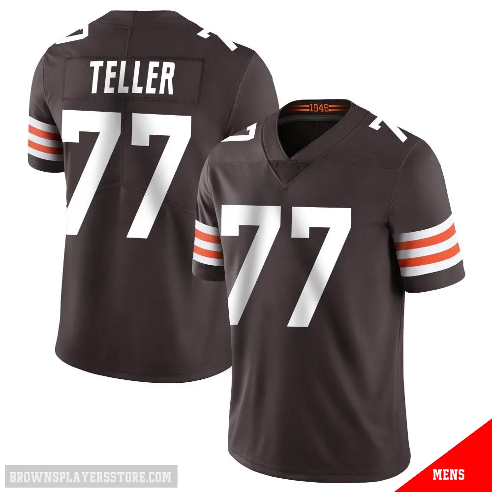 ＃77 Men's Wyatt Teller Brown Limited Cleveland Browns Team Color Vapor Untouchable Jersey
