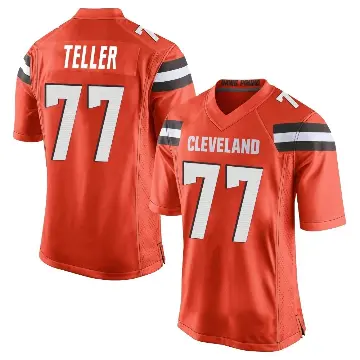 ＃77 Men's Wyatt Teller Orange Game Cleveland Browns Alternate Jersey
