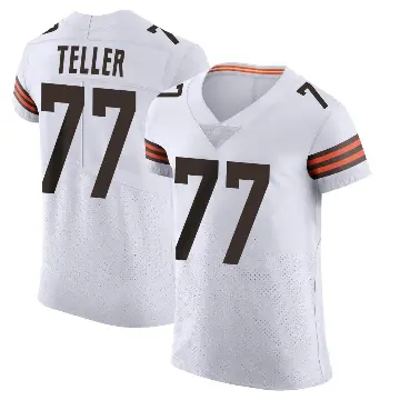 ＃77 Men's Wyatt Teller White Elite Cleveland Browns Vapor Jersey
