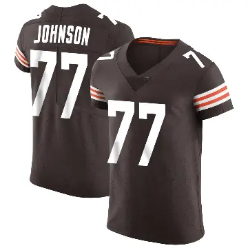 ＃77 Men's Zion Johnson Brown Elite Cleveland Browns Vapor Jersey