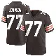 ＃77 Men's Zion Johnson Brown Game Cleveland Browns Team Color Jersey