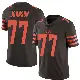 ＃77 Men's Zion Johnson Brown Limited Cleveland Browns Color Rush Jersey