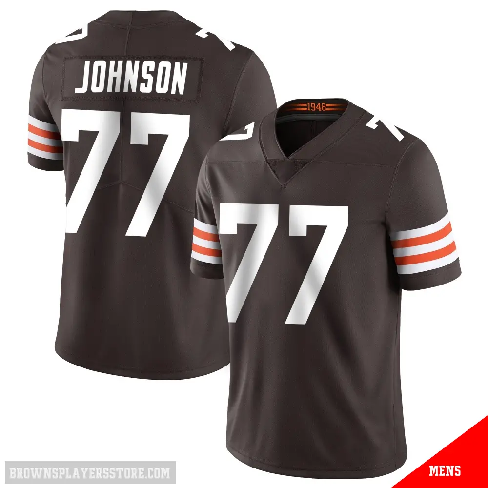 ＃77 Men's Zion Johnson Brown Limited Cleveland Browns Team Color Vapor Untouchable Jersey