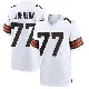 ＃77 Men's Zion Johnson White Game Cleveland Browns Jersey