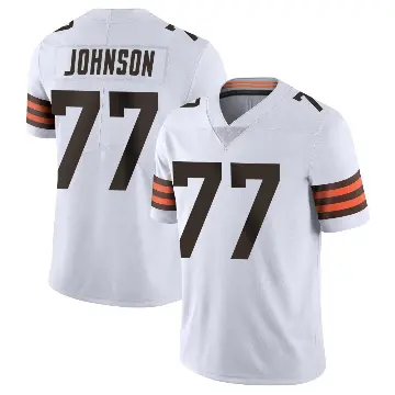 ＃77 Men's Zion Johnson White Limited Cleveland Browns Vapor Untouchable Jersey