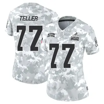 ＃77 Women's Wyatt Teller Arctic Camo Limited Cleveland Browns 2024 Salute to Service Jersey