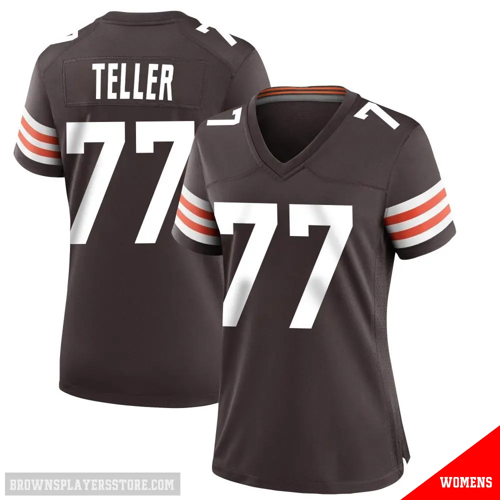 ＃77 Women's Wyatt Teller Brown Game Cleveland Browns Team Color Jersey