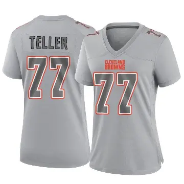 ＃77 Women's Wyatt Teller Gray Game Cleveland Browns Atmosphere Fashion Jersey