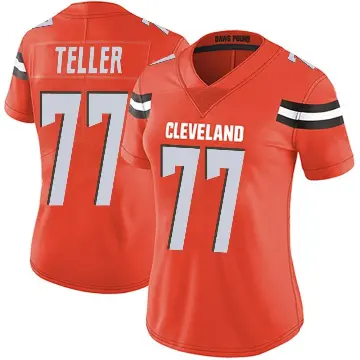 ＃77 Women's Wyatt Teller Orange Limited Cleveland Browns Alternate Vapor Untouchable Jersey