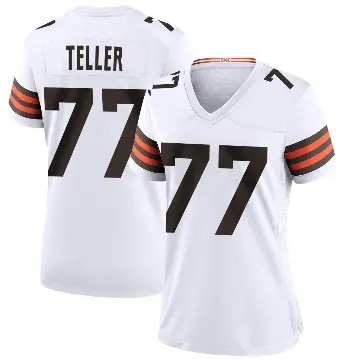 ＃77 Women's Wyatt Teller White Game Cleveland Browns Jersey