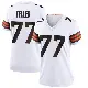 ＃77 Women's Wyatt Teller White Game Cleveland Browns Jersey