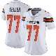 ＃77 Women's Wyatt Teller White Limited Cleveland Browns Vapor Untouchable Jersey
