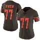＃77 Women's Zion Johnson Brown Limited Cleveland Browns Color Rush Jersey