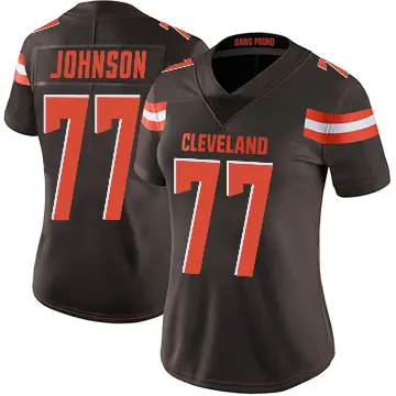 ＃77 Women's Zion Johnson Brown Limited Cleveland Browns Team Color Vapor Untouchable Jersey