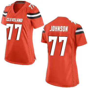 ＃77 Women's Zion Johnson Orange Game Cleveland Browns Alternate Jersey