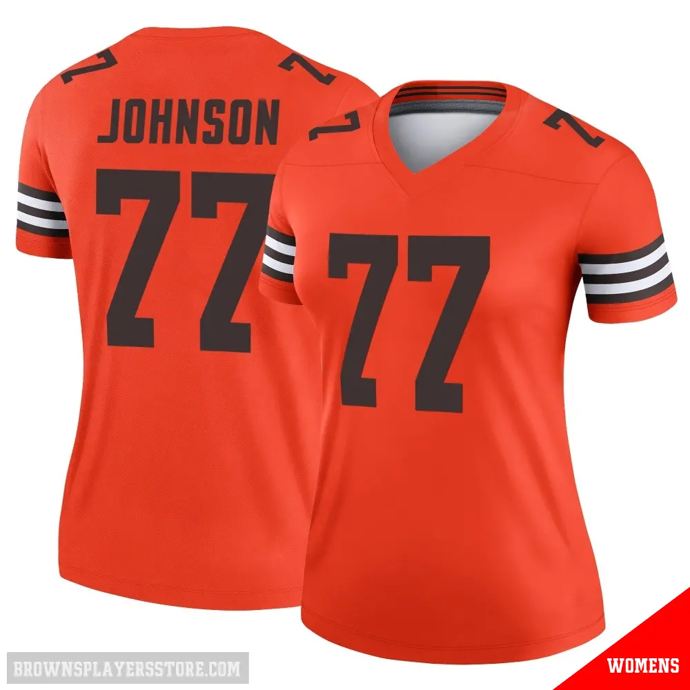 ＃77 Women's Zion Johnson Orange Legend Cleveland Browns Inverted Jersey