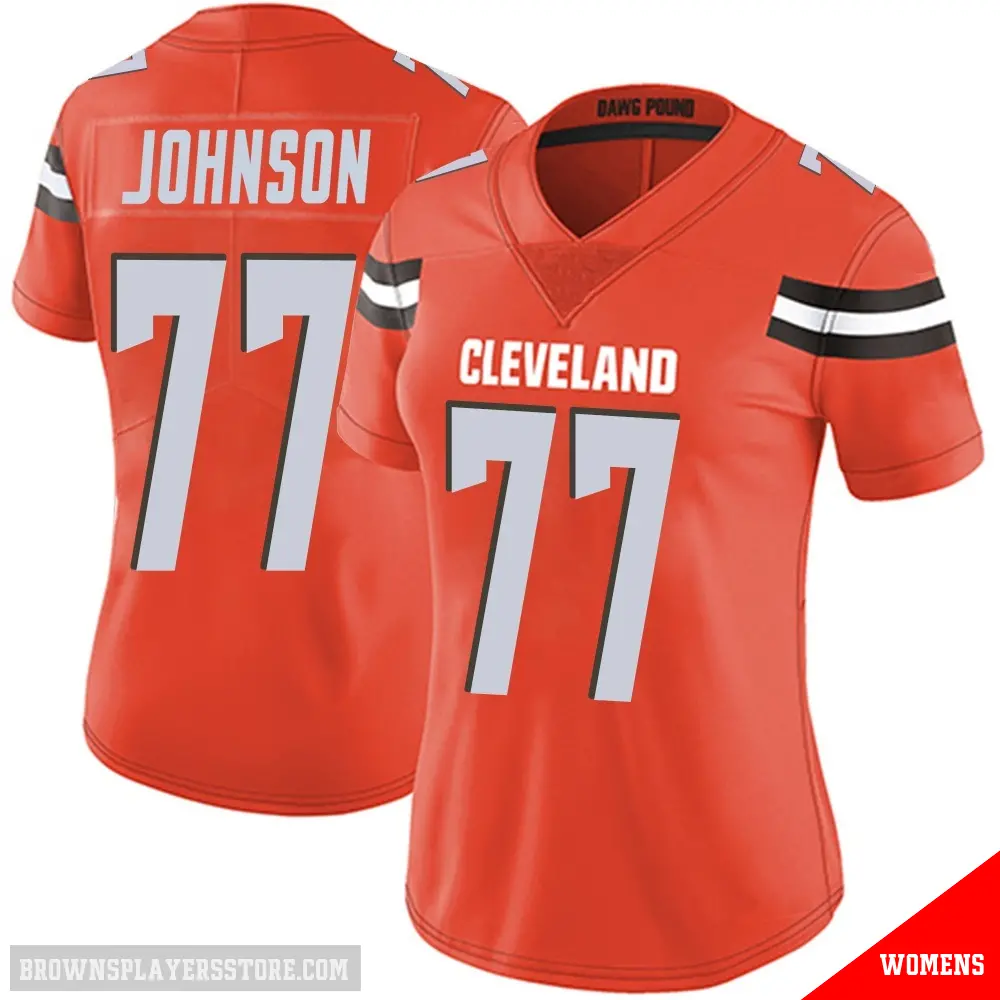 ＃77 Women's Zion Johnson Orange Limited Cleveland Browns Alternate Vapor Untouchable Jersey