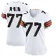 ＃77 Women's Zion Johnson White Game Cleveland Browns Jersey