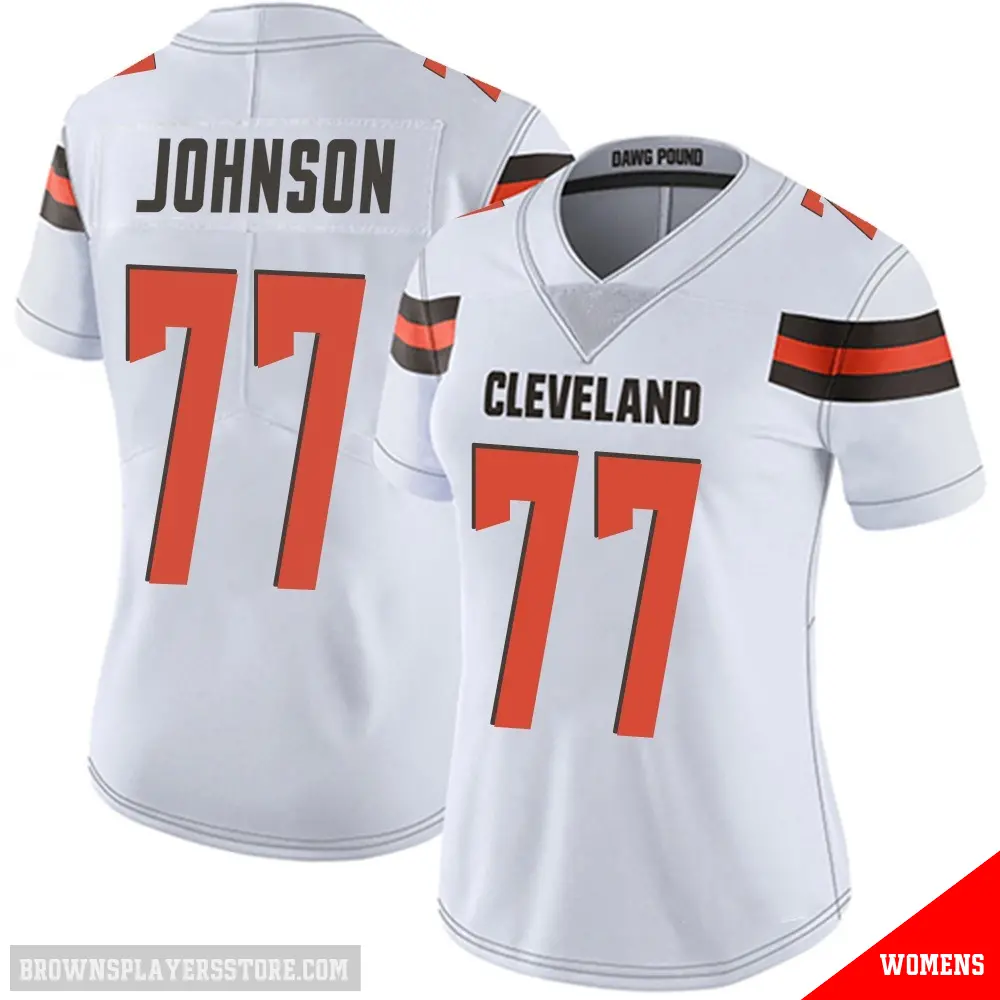 ＃77 Women's Zion Johnson White Limited Cleveland Browns Vapor Untouchable Jersey