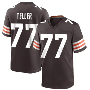 ＃77 Youth Wyatt Teller Brown Game Cleveland Browns Team Color Jersey